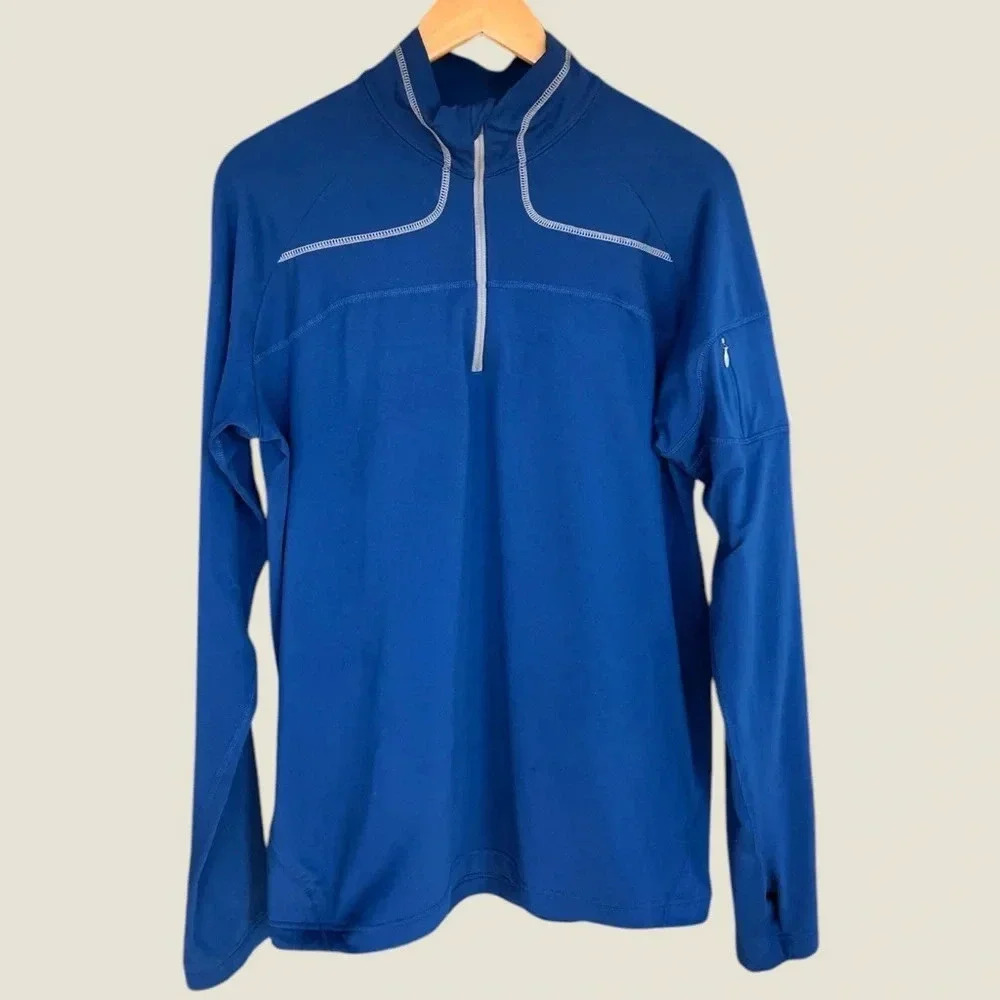 Mountain Hardwear Performance 1/4 Zip Long Sleeve Shirt Royal Blue Men's Large